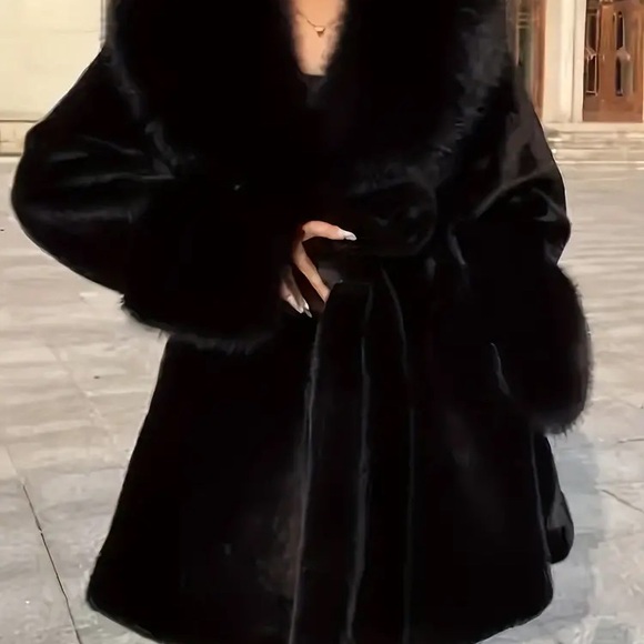 Unbelievably soft, faux fur belted jacket in Coffee Brown. - Picture 13 of 15